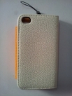 Калъф тип портмоне за Apple iPhone 4S,бял